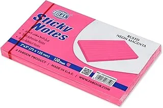 FIS® Sticky Note Pad, 3X5 inches, Pack of 12, Ruled Neon Magenta -FSPO3X5RNMG