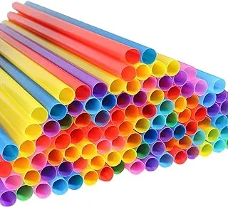 Chetexus 100pcs Jumbo Smoothie Straws , Chetexus Colorful Disposable Wide-mouthed Large Straw Plastic Milkshake (0.4