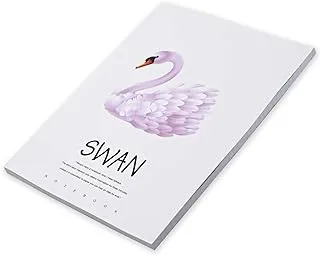 FIS Soft Cover Notebook, 96 Sheets A4(29.7x21cm) Swan Design - Pack of 8 Pieces -FSNBSCA496-SWA1