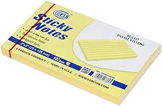 FIS® Sticky Note Pad, 3X5 inches, Pack of 12, Ruled Pastel Yellow -FSPO3X5RPYL