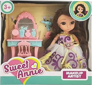 Sweet Annie Fashion Dolls, Toy Figure, Doll Dressing Table Playset, Pink, 915351