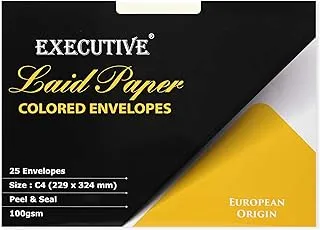 FIS FSEE1042PGRB25 100GSM Peel and Seal Executive Laid Paper Envelopes 25-Pieces, 229 mm x 324 mm Size, Light Green