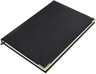 FIS 2023 Diary A4 PU English 1-Side Padded Gold Corner Black - FSDI48EPG23BK