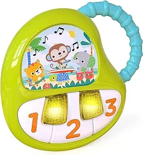 Bright Starts TropiKeys On-the-Go Light-Up Baby Piano Musical Toy with Easy-Grasp Handle, Ages 3 Months+