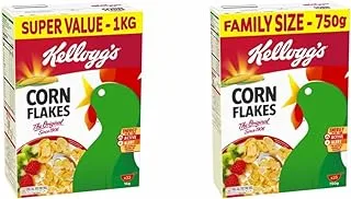 Kellogg's Corn Flakes Cereal The Original, 1 Kg & Corn Flakes The Original 750g