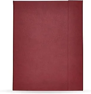 FIS FSMFEXNBA5MR Italian PU Cover with Writing Pad Single Ruled 96 Sheets Ivory Paper Magnetic Folder, A5 Size, Maroon