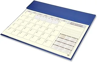 FIS Year Planner 2023 (Arabic/English) Italian PU with Desk Blotter, Blue - FSDKPUBAE23BL