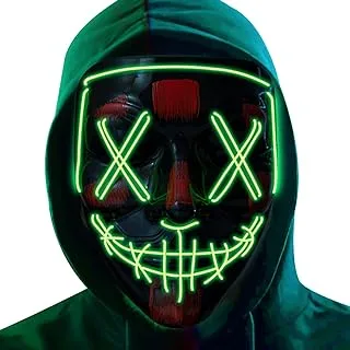 Poptrend Halloween Mask LED Light up Mask Scary mask for Festival Cosplay Halloween Costume Masquerade Parties,Carnival,Gift