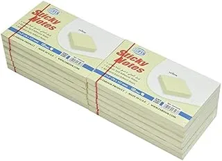 FIS FSPO35N Sticky Note Pads, 100 Sheets, 12-Pack, 7.6 cm x 12.7 cm Size, Yellow