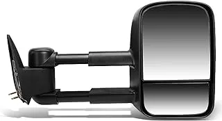 DNA MOTORING TWM-001-T222-BK-R Manual Adjustment Towing Mirror Compatible With 03-06 Silverado Suburban Avalanche Tahoe Sierra Yukon, Right Side