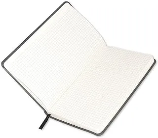 FIS Executive Notebook 120-Sheets Italian PU 5mm Square, 13x21cm, Black - FSNBEX5M1321BK