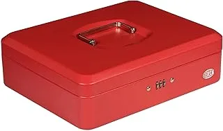 FIS Cash Box with Number Lock 12 Inch, Matt Finish Red Color - FSCPTS0017RE