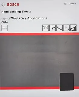 Bosch C344 G220 Wet and Dry Hand Sanding Sheet 100 Pieces Set, 230 mm x 280 mm Size