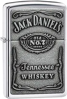 Zippo Windproof Lighter | Metal Long Lasting Zippo Lighter | Best with Zippo Lighter Fluid | Refillable Lighter | Perfect for Cigarettes Cigar Candle Pocket Lighter Fire Starter | Jack Daniel's