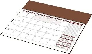 FIS Year Planner 2023 (إنجليزي / فرنسي) PVC Desk Blotter ، بني - FSDK2EF23BR