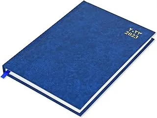 FIS 2023 A5 Diary,Vinyl, (Arabic/English) Hard Cover Blue -FSDI21AE23BL