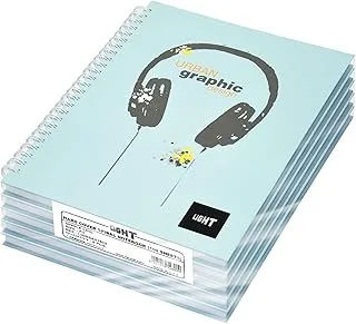 FIS LINBSA51802 Single Line 100 Sheets Spiral Hard Cover Notebook 5-Pieces, A5 Size