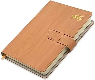 FIS 2023 a5 diary arabic english vinyl hard sewn cover brown -fsdi80ae23br