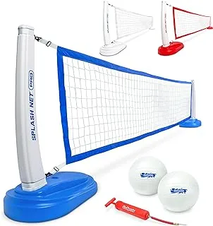 GoSports Splash Net PRO Pool Volleyball Net - Includes 2 Water Volleyballs and Pump - White, Red, or Blue