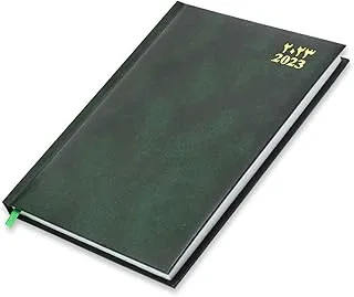 FIS A5 Diary 2023 (Arabic/English) Friday & Saturday Combined,Vinyl Green - FSDI93AE23GR