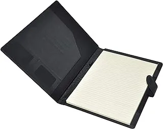 FIS FSGT2532TPUBK Single Ruled Executive Folder with Italian PU Cover, 80 Sheets, 24 cm x 32 Size, Black