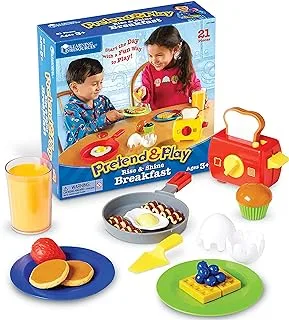 Learning Resources Pretend & Play Rise & Shine Breakfast Play Food, 21 Piece Set, Ages 3+, Multicolor