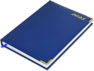 FIS 2023 A5 Diary,Gold Corenrs,English Vinyl 1Side Padded Blue -FSDI22E23BL