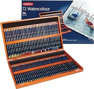 Derwent 32891 Watercolour Pencils, Set of 72 in Wooden Gift Box, Professional Quality, Multi-Colour