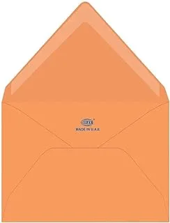 FIS FSEC8024GBOR50 80 GSM Neon Glued Envelopes 50-Pack, 136 x 204 mm Size, Orange