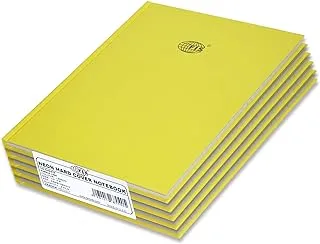 FIS Neon Hard Cover Notebook Single Line 10X8 Inch, 100-Sheets, Lemon 5-Piece - FSNB108N210