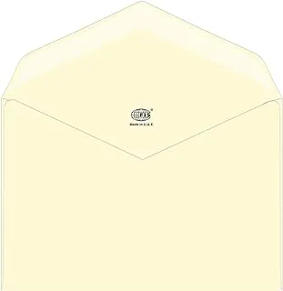 FIS FSEE1020GOWB25 100GSM Executive Laid Paper Glued Envelopes 25-Pieces, 120 mm x 185 Size, Camelle Off White