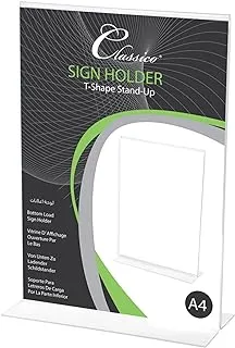 FIS FSNA1301 T-Shape Stand Portrait-Up Sign Holder, A4 Size