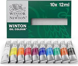 Winsor & Newton Winton Oil Color Paint Set, 10 x 12ml (0.4-oz) Tubes