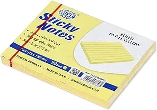 FIS® Sticky Note Pad, 3X4 inches, Pack of 12, Ruled Pastel Yellow -FSPO3X4RPYL