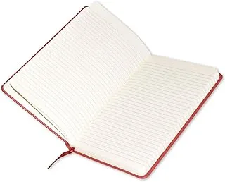 FIS Executive Notebook 120-Sheets Single Line 13x21cm, Italian PU with Pen, Maroon - FSNBEXSL1321MR