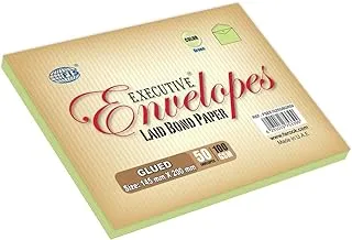 FIS FSEE1025GBGR50 Executive Glued Envelope Set 50-Pieces, 145 mm x 200 mm Size, Green