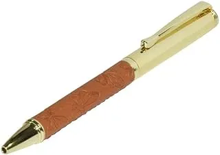 FIS FSPNGPUBRD6 Gold Pens with Embossed Italian PU Wrapper and Gift Box, Brown