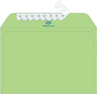 FIS fsee1026pgrb25 100gsm peel and seal executive laid paper envelopes 25-pieces, 162 mm x 229 mm size, green