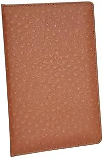 FIS FSCLBFOBR Ostrich Italian PU Covers with Magnetic Flap and Round Corners Bill Folders, 150 mm x 245 mm Size, Brown