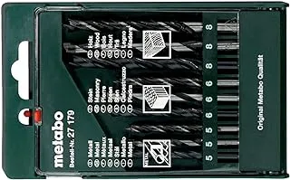 Metabo 627179000 Wood, HSS, Masonry Drills (9 pcs.), Green