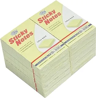 FIS FSPO32RWH Sticky Note Pads with Ruling, 100 Sheets, 12-Pack, 3-inch x 2-inch Size, White