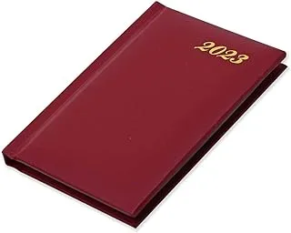 FIS 2023 Pocket Diary English Vinyl 1 Side Padded Week View Maroon -FSDI12E23MR