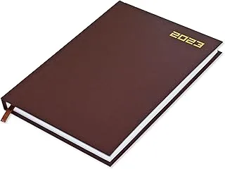 FIS 2023 A5 Diary,Vinyl, English Hard Cover Chocolate -FSDI21E23CH