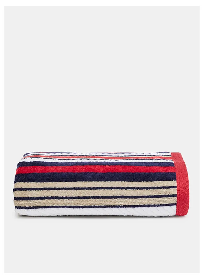 White Rose Rope Hand Towel- 500 GSM 100% Cotton Velour -50x90 cm Modern Stripe Design Luxury Touch Extra Absorbent Red