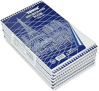 FIS FSSHTOWER-70 70 Sheets Single Ruled Spiral Tower Shorthand Books 12-Pieces, 127 x 205 mm Size