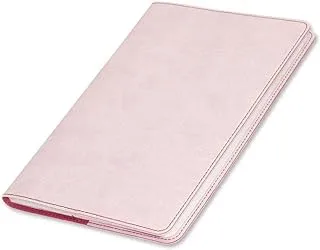 FIS FSNBA7PI 96 Sheets Single Ruled Italian PU Cover Executive Soft Cover Notebook with Gift Box, A7 Size, Pink