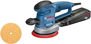 Bosch Professional 601372870 random orbit sander GEX 34-150 (240 V, incl. sanding disc dia. 150 mm, C470 sheet for wood, extraction adapter, in cardboard box)