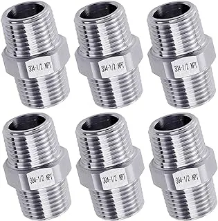 LitKiwi 6PCS Stainless Steel 304 Cast Pipe Fittings Coupling,1/2