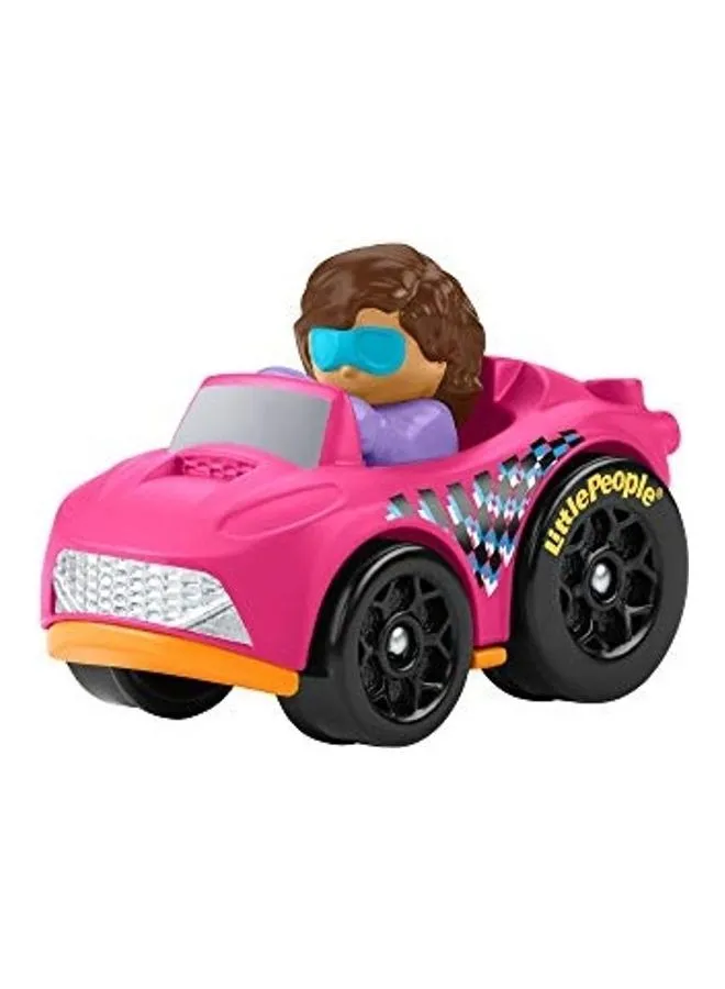 Fisher-Price Little People Wheelies Roadster - GMJ27 ~ Pink and Orange Sportscar ‎4.5x8.76x5.69cm
