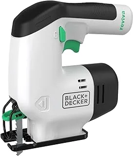 BLACK+DECKER Reviva 12V Cordless Jigsaw Made From 50% Recycled Material, fast and accurate in cutting through wood, plastics and metal REVJ12C-GB